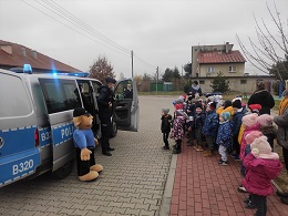 Spotkanie z przedszkolakami w ramach akcji „Bezpieczna droga do szkoły”