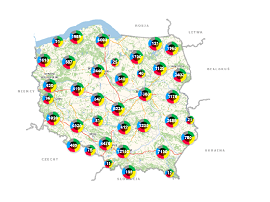 Grafika ukazująca mapę polski z naniesionymi zagrożeniami