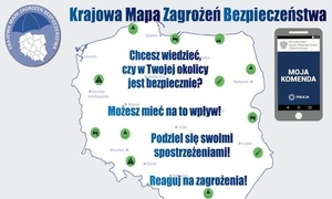 Mapa Polski z hasłami kampanii KMZB