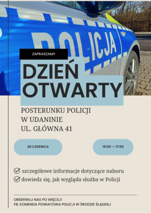 Już jutro zapraszamy na Dzień Otwarty w Posterunku Policji w Udaninie!