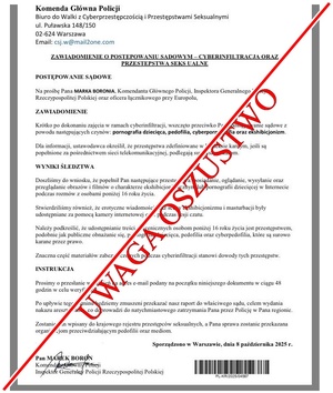 Uwaga! Oszuści przesyłają fałszywe maile i podszywają się pod Policję!