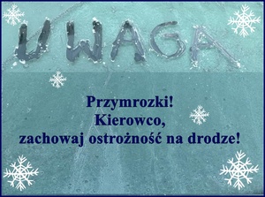Policja ostrzega: przymrozki na drogach- kierowcy, przygotujcie pojazdy do zimy!
