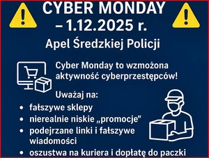 "Cyber Monday" - Uwaga, nie daj się złapać na "okazję"! - Średzka Policja ostrzega