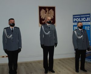 Od lewej komisarz Piotr Marcinów, młodszy inspektor Dariusz Matuszczyk, podinspektor Dariusz Smoliński